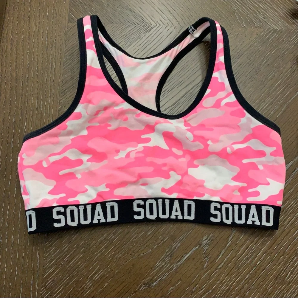 SO girls hot pink camouflage sports bra Size M